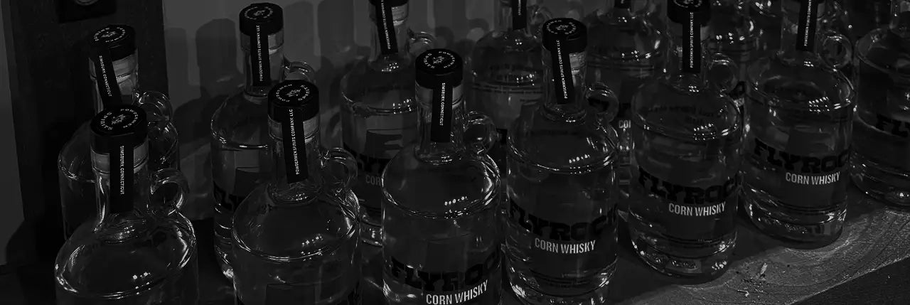 Fly Rock corn whisky bottles